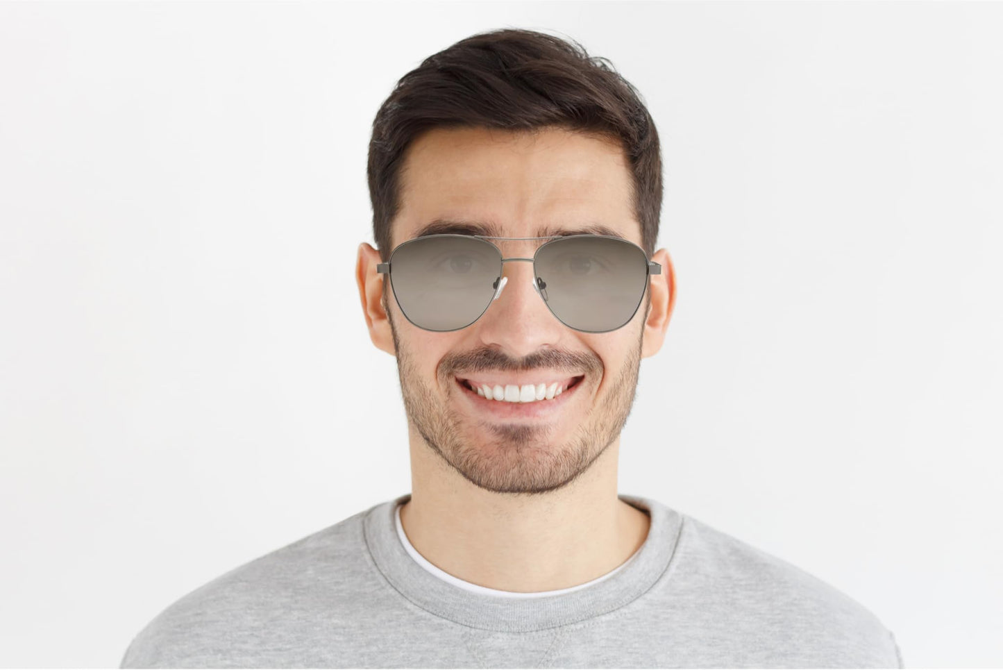 KIRKLAND Unisex Aviator KS17 M50 Satin Gunmetal Smoke Grey Polarized Sunglasses