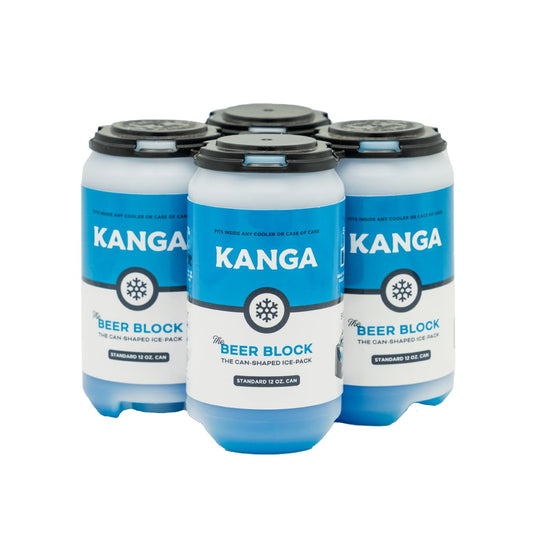 Kanga Beer Blocks Slim Can Shaped Ice Pack - Keep Drinks Cold for 9 Hours | Reusable for Cooling Food/Beverages | Durable Plastic Construction | Can Cooler Ice Block 12 oz Standard Can Pack of (4)
