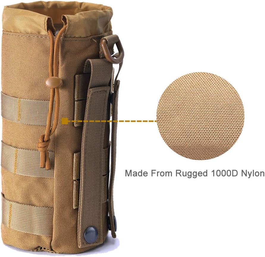 Upgraded Tactical Water Bottle Holder | Molle Pouch for Travel & Hydration