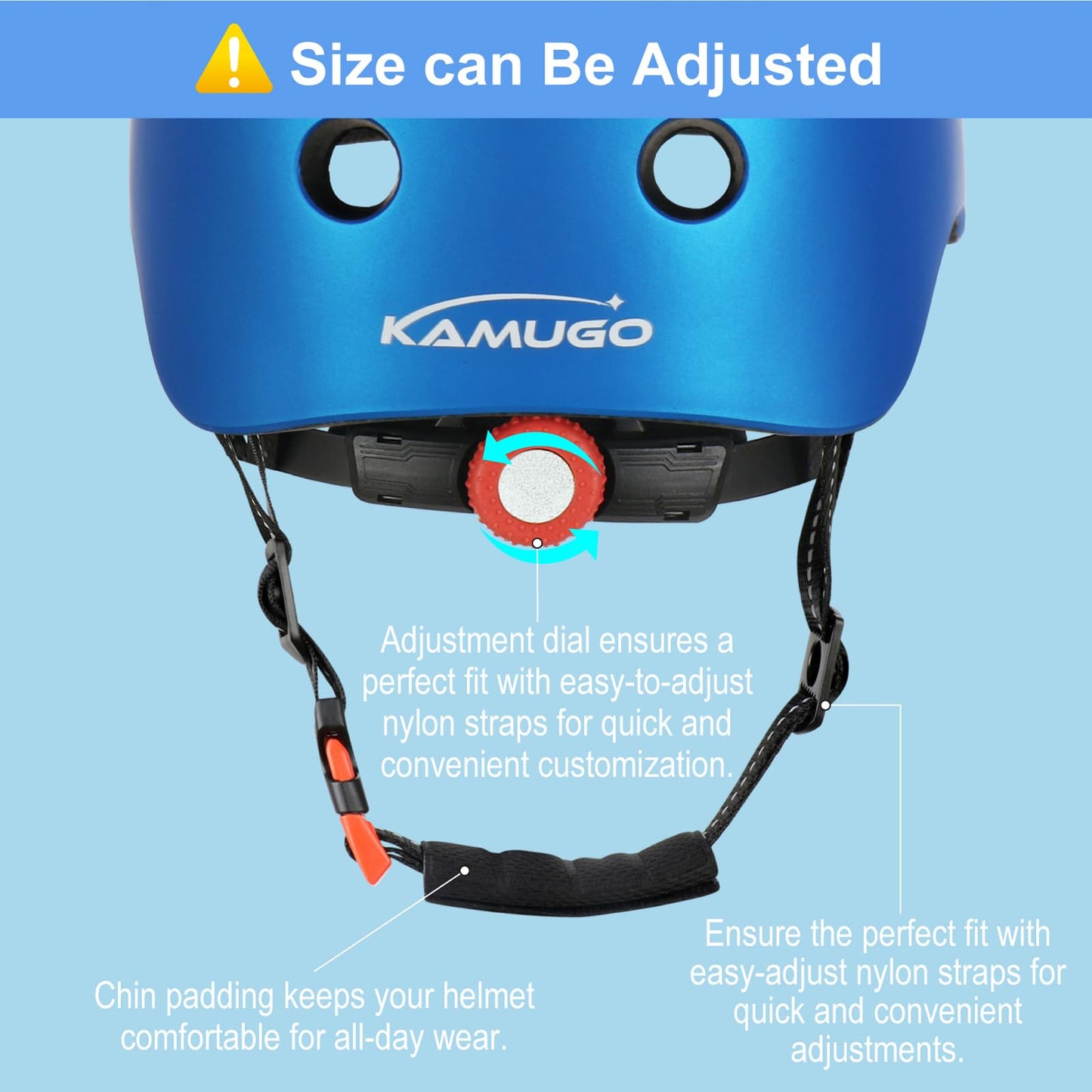 KAMUGO Kids Bike Helmet for Girls Boys Ages 2-8 Years, Toddler Bicycle Helmet Suitable for Skateboard Scooter Roller Skating Inline Roller Skating