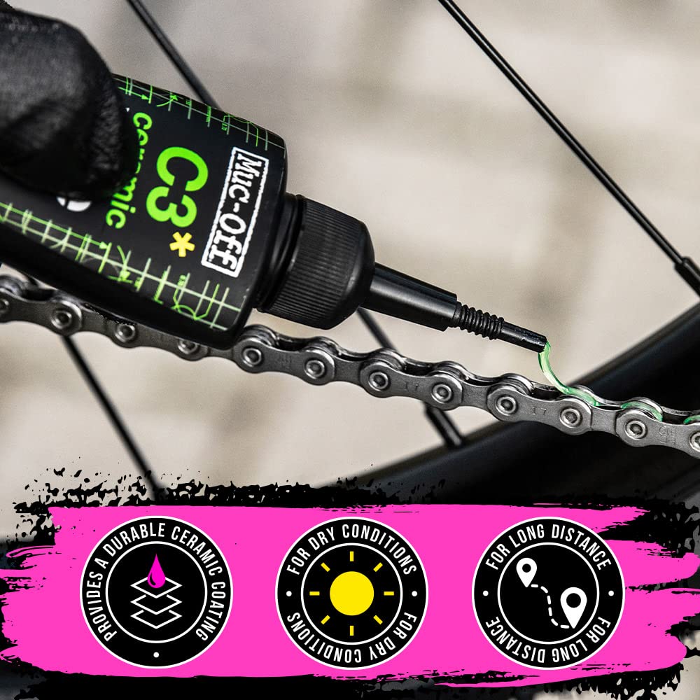 Muc-Off Drivetrain Cleaner and Ceramic Dry Chain Lube Bike Cleaning Kit