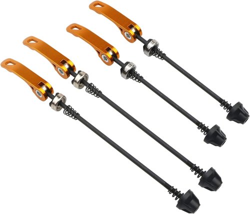 Black/Blue Quick Release Bicycle Hub Front & Rear Bicycle Axle Hollow Shaft Fit for Road Bike, Mountain Bike, MTB, BMX, 2 Pairs