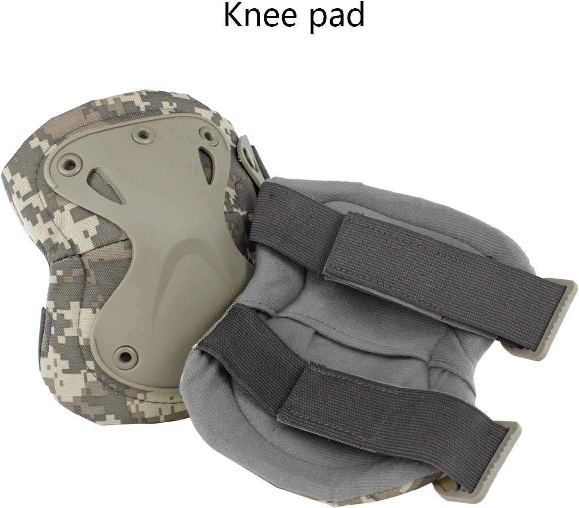 AOUTACC Tactical Combat Knee & Elbow Protective Pads Set for Outdoor CS Paintball Game Cycling Safety Skateboarding Gear Skates Knee Protection Guard Pads