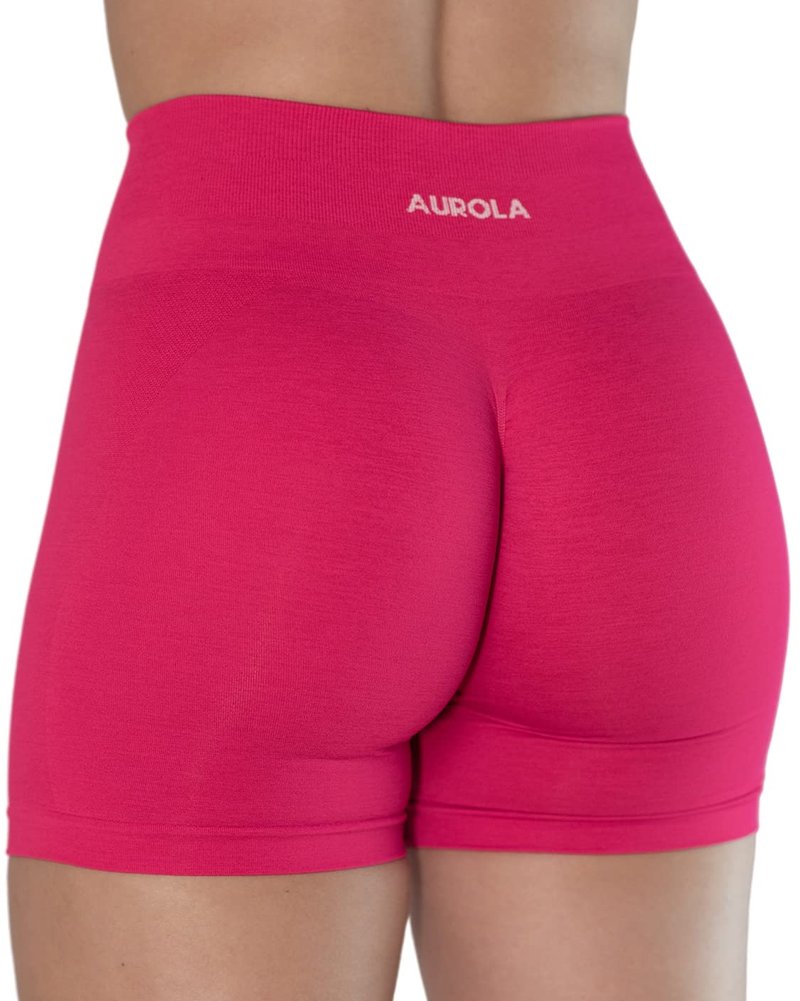 AUROLA Intensify V2.0 Women's Workout Shorts Athletic Running Shorts, Seamless High Waist Sport Gym Yoga Shorts 3.6 Pink