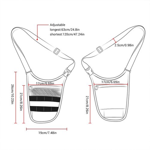 TAC5TAC Underarm sling bag for men,Slim anti theft Conceal Carry crossbody tactical Chest Molle bag with Elastic Waistband