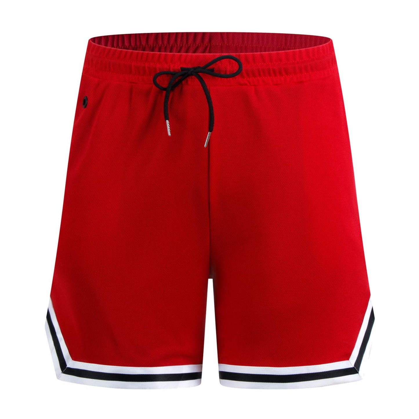 Aserlin Men's Athletic Shorts 2 in 1 Workout Running Shorts with Reflective Zipper Pockets and Towel Loop Gym Mesh Shorts-Red-L