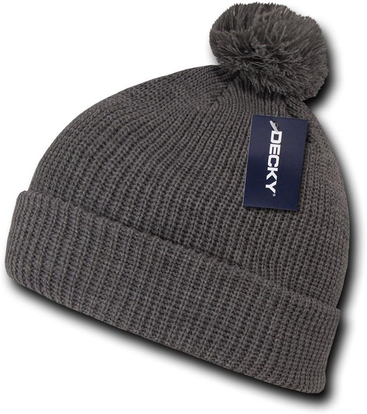 DECKY Pom Pom Acrylic Beanie