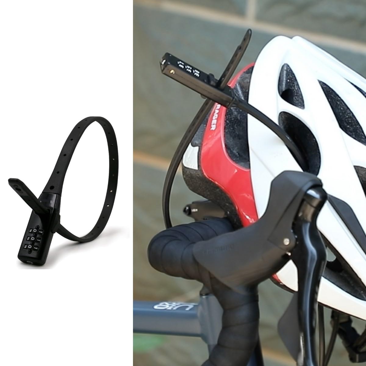HOUSON 2 Pack Zip Tie Cable Lock, 54cm Bicycle Band Lock with 3-Digit Combination Code, Multi Purpose Lightweight Flexible Security Motorcycle Helmet Bike Lock