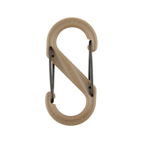 Nite Ize S-Biner Dual Carabiner Plastic - Durable Dual Carabiner with Wire Gate Closure for Organizing Keys & Keychain Attachments - Size 2, Coyote (10 Pack)