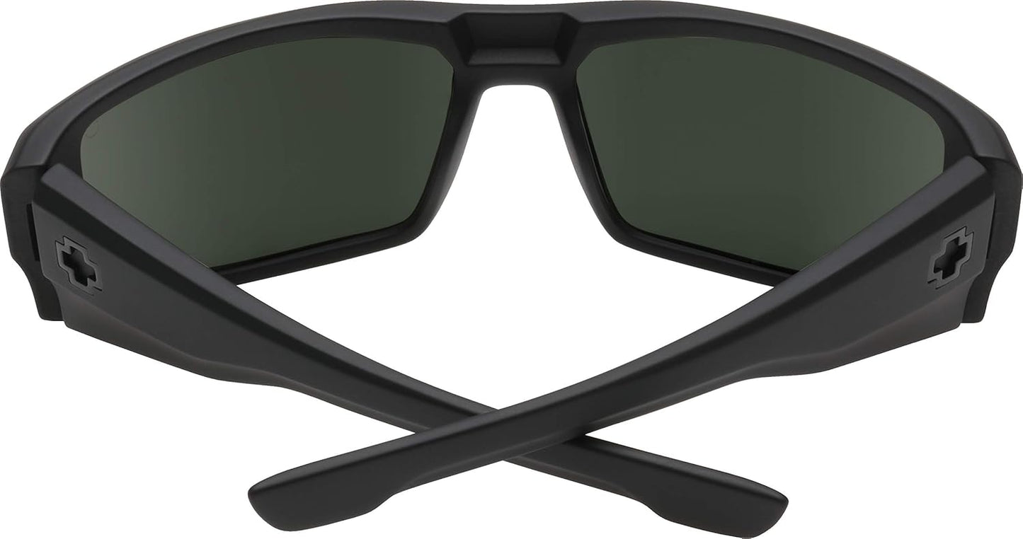 Spy Optic Wrap Dirk Soft Matte Black Happy Gray Green, Multi, One Size