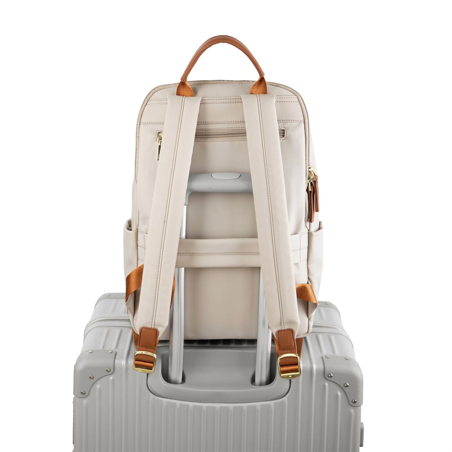 Lightweight Women's Backpack with Multiple Pockets - Ideal for Daily Use (Light Grey)