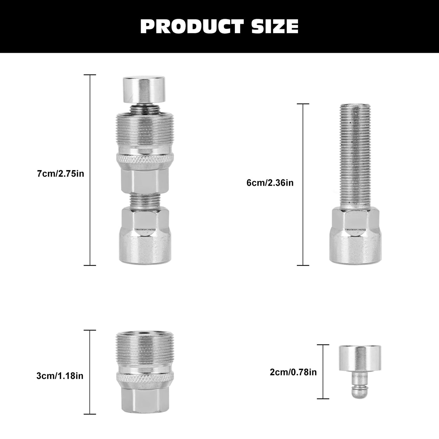 JUPSK Bike Crank Puller, Bicycle Crank Removal Tool Square Crankset Arm Remover Bike Crank Remover Bicycle Crank Extractor (Silver)