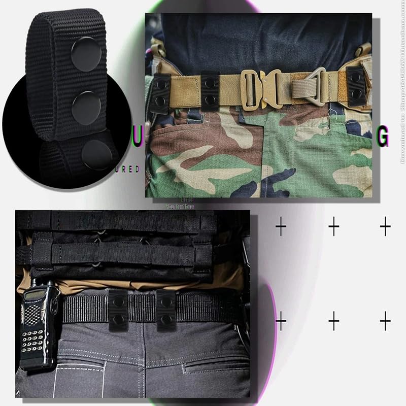 12 Pcs Duty Belt Keeper Stays Holders Nylon Double Snaps,Fit for 2"-2.25" Wide Double Snaps Duty Belt Keepers,Security Tactical Belt Loop for Police Equipment Accessories,Outdoor Sports Belt Fixing