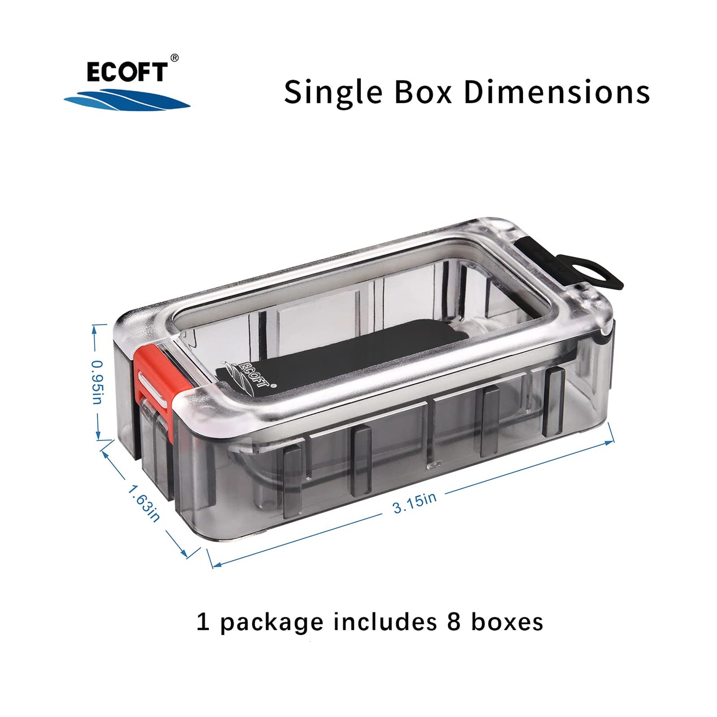ECOFT Small Tackle Box 8pcs Removable Freely Assemble Fishing Tackle Storage Boxes Strip Seal Luminous Waterproof Fishing Tackle Organizer With Strong Magnetic Function Plastic Storage Organizer Box