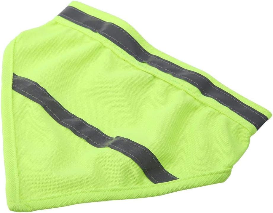 1pcs/Set Pet Bandanas Safety Reflective Strip Night Collar Medium & Small Dogs Puppy Triangle Scarf Bib Neckerchief(M-Fluorescent Yellow)