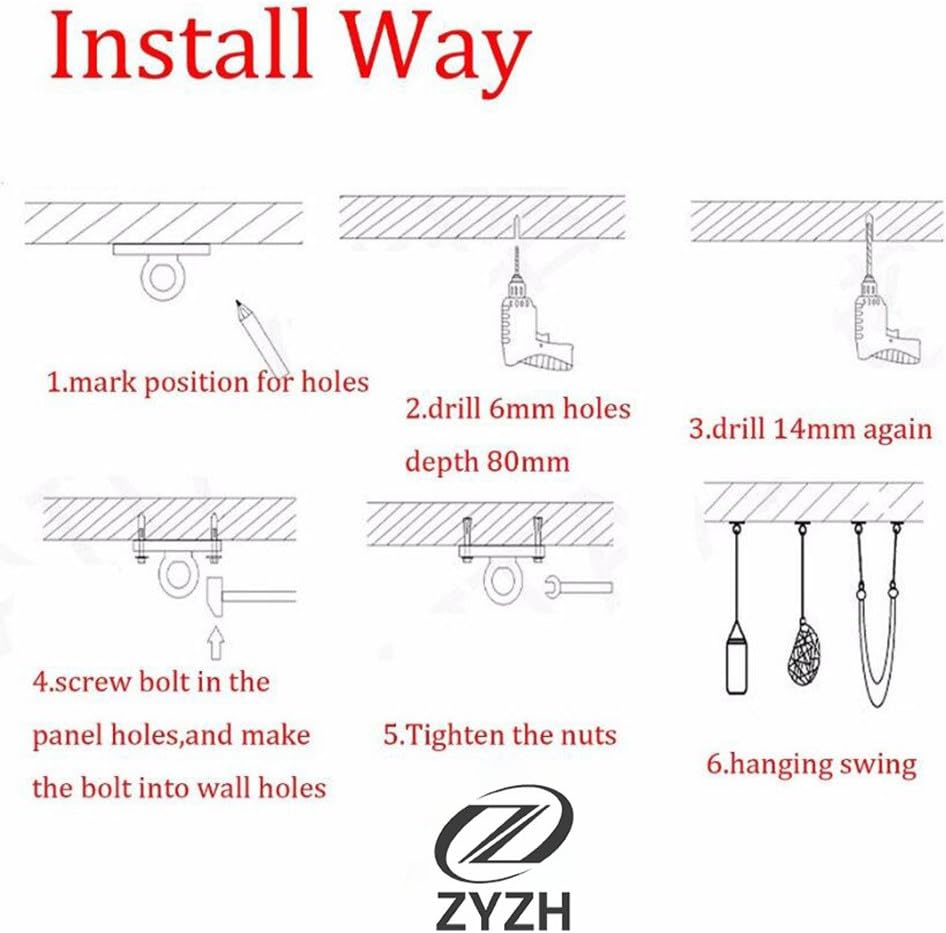 Wall Mount Bracket for TRX Suspension Straps Aerial Yoga Swing &Hammock Resistance Band Gym Sports Training Olympic Gymnastic Rings Boxing Equipment Battle Rope