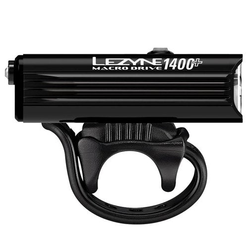 LEZYNE Macro Drive 1400+ Bicycle USB Rechargeable IPX7 Waterproof 3 White LED Tri-Focus Optics Front Light w/ 4 Solid & 3 Flash Modes | Satin Black, 1400 Lumens/USB-C