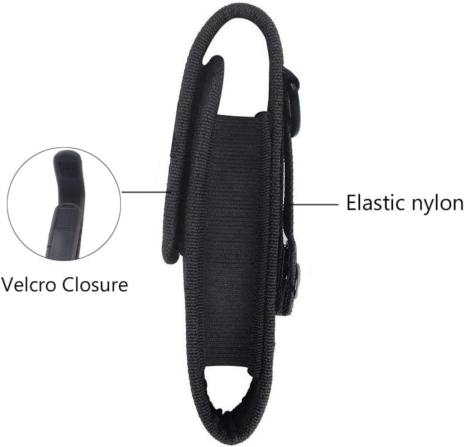 2 Pcs Flashlight Holster Pouch Holder Flash Light Belt Pouch Carry Case for 5"-7" Tactical Flashlight with Stretch Capability&Durable Nylon