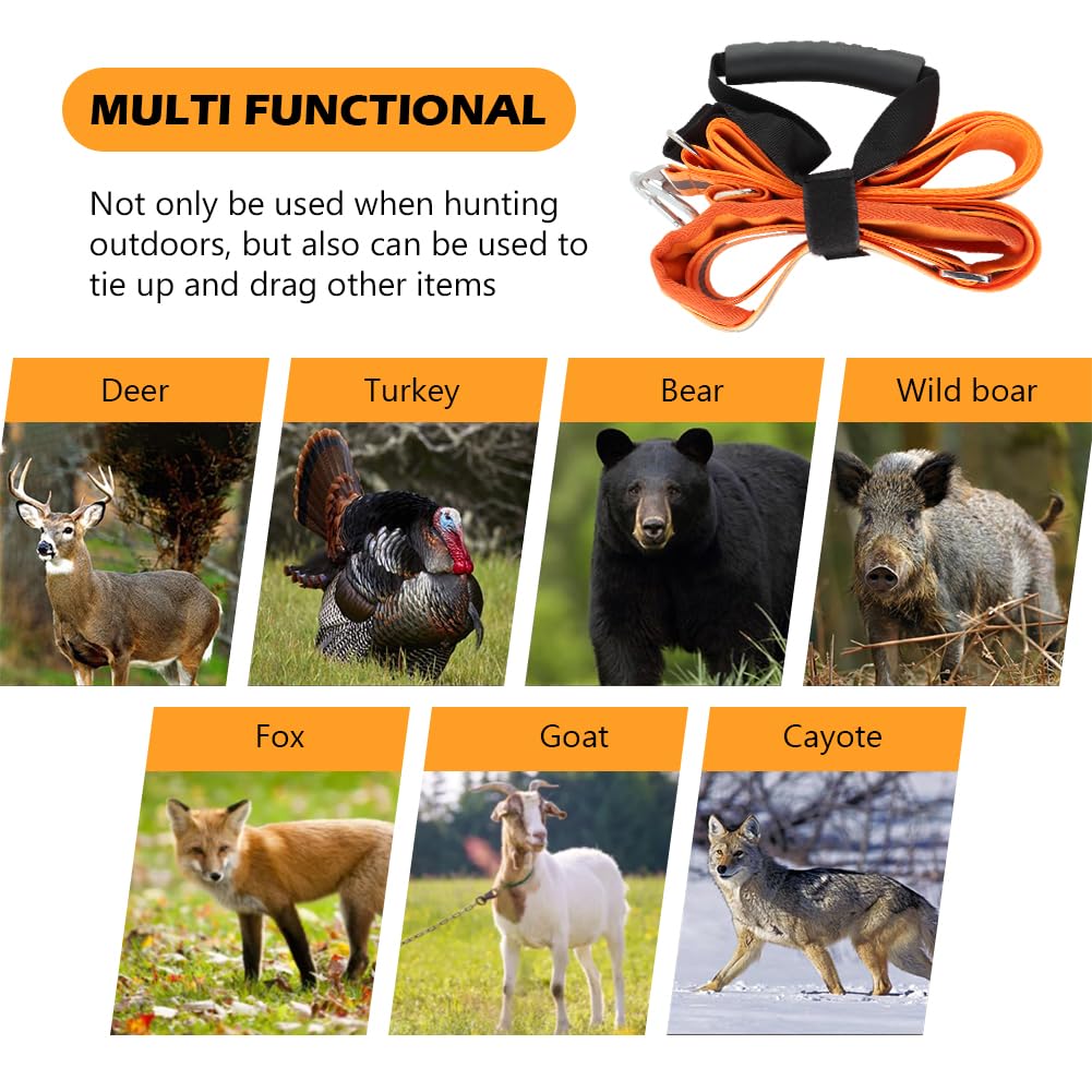 Kakalote Deer Drag Harness Hunting Gear, Heavy Duty Deer Drags Rope Deer Pulling Harness with Adjustable Shoulder Strap & Non-Slip Handle, Deer Hunting Accessories for Deer Hunters
