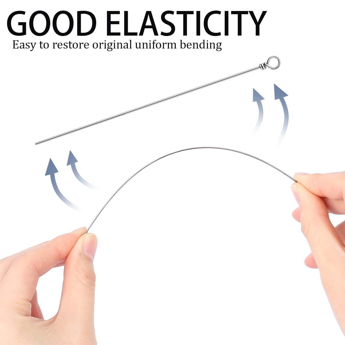 100 Pack Fishing Looped Spinner Shaft, Fishing Shaft Wire Stainless Steel Spinner Bait Wire Fishing Spinner Shaft Fishing Lure Making Supplies Rigs for Freshwater Bass Trout Walleye Salmon Catfish
