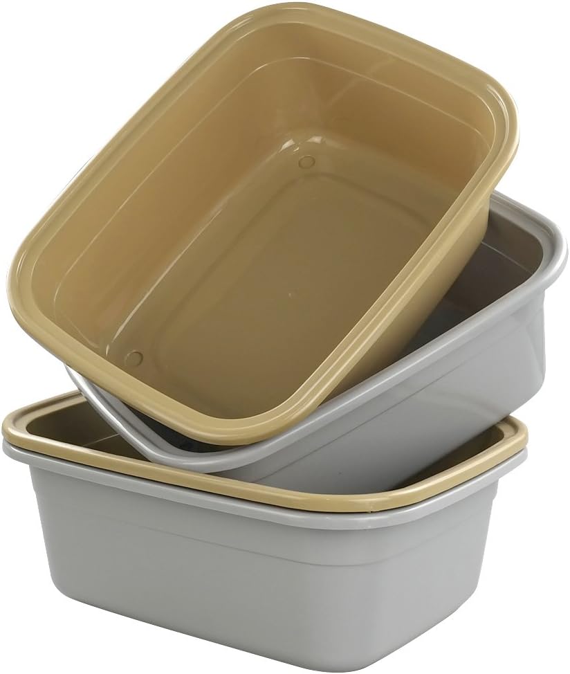 12 Quart Dish Pan Basin, 14" x 11" x 5.12", Set of 4