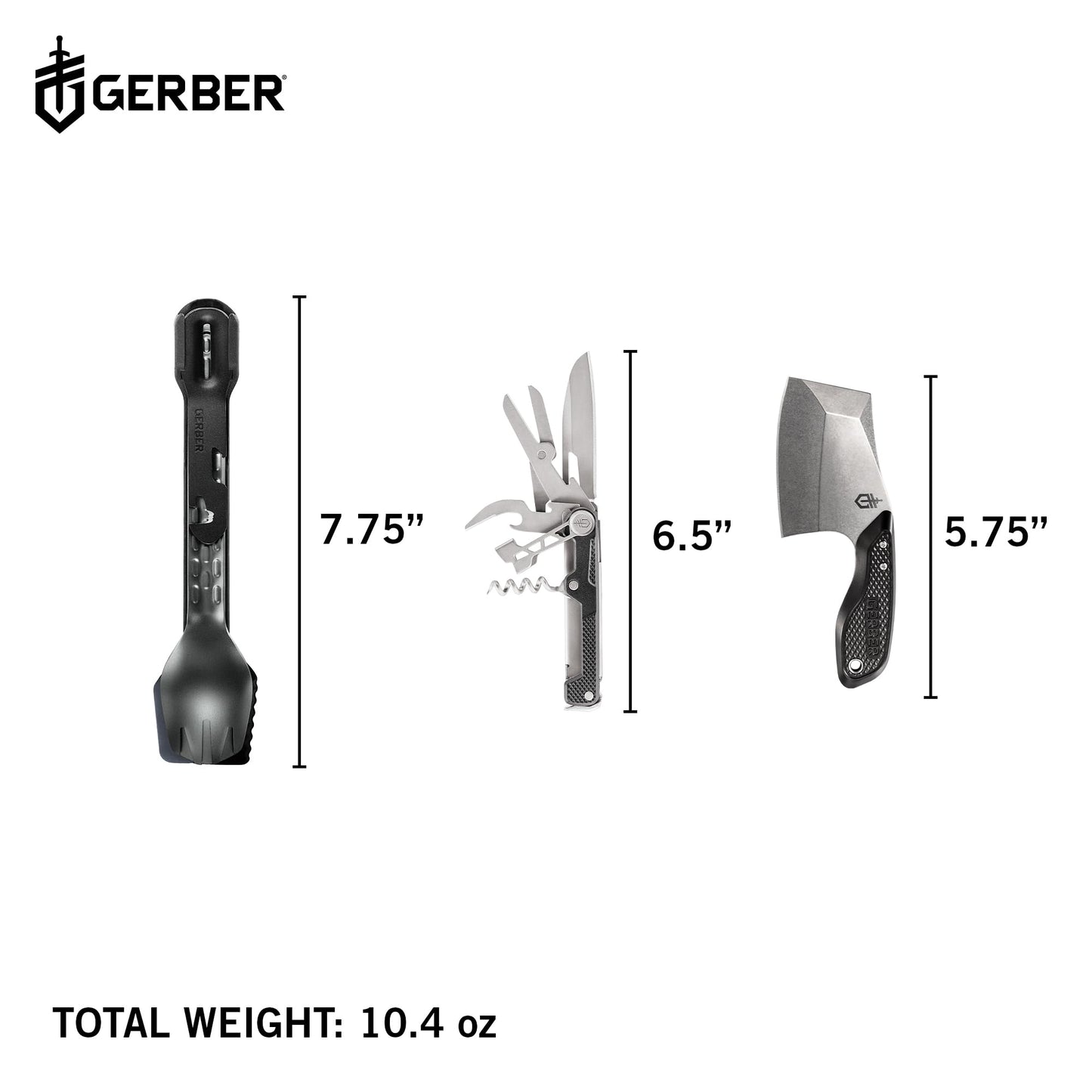 Gerber Gear Around Camp Kit - Includes Tri-Tip Mini Cleaver, Armbar Cork Multi-Tool & ComplEAT Multi-Tong - Premium Camping Equipment