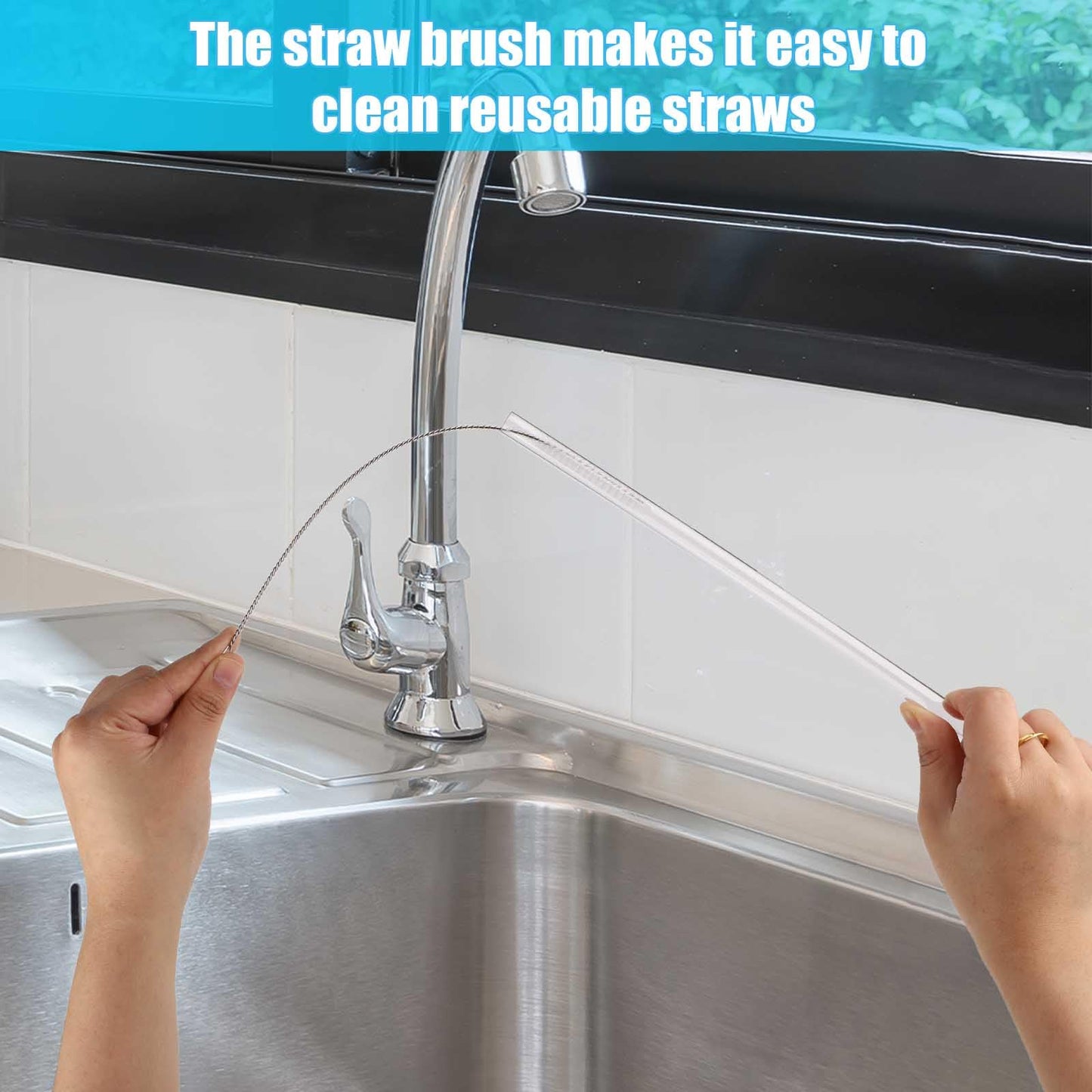 2pcs Straw Lid Attachment with 6pcs Straws Compatible with YETI Tumbler 20oz 30oz Travel Mug, BPA-Free Straw Lid Cup Accessories for Yeti Stronghold Lid Straw Parts Cover (Black White)