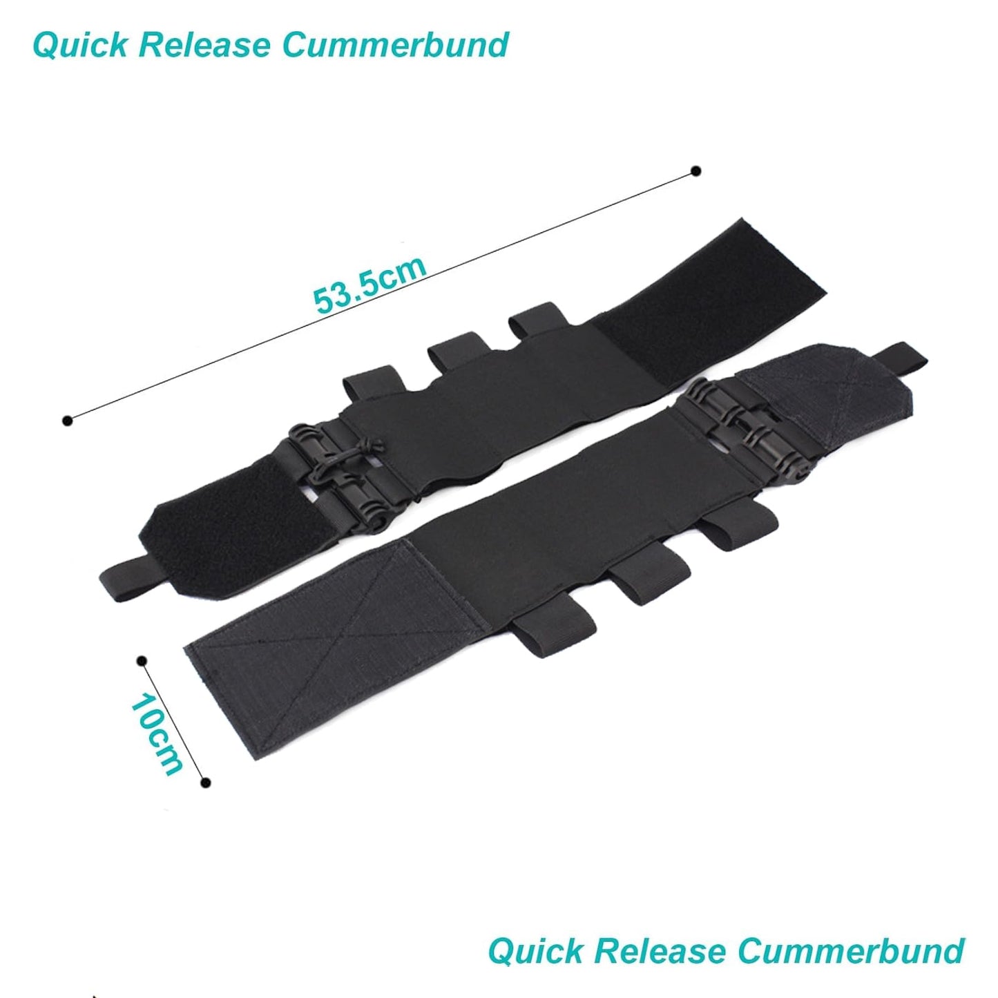 DCOFXGM Quick Release Cummerbund Mounting Strap for Vest Elastic Cummerbund Quick Disconnect Buckles with Triple Mag Pouch (Black)