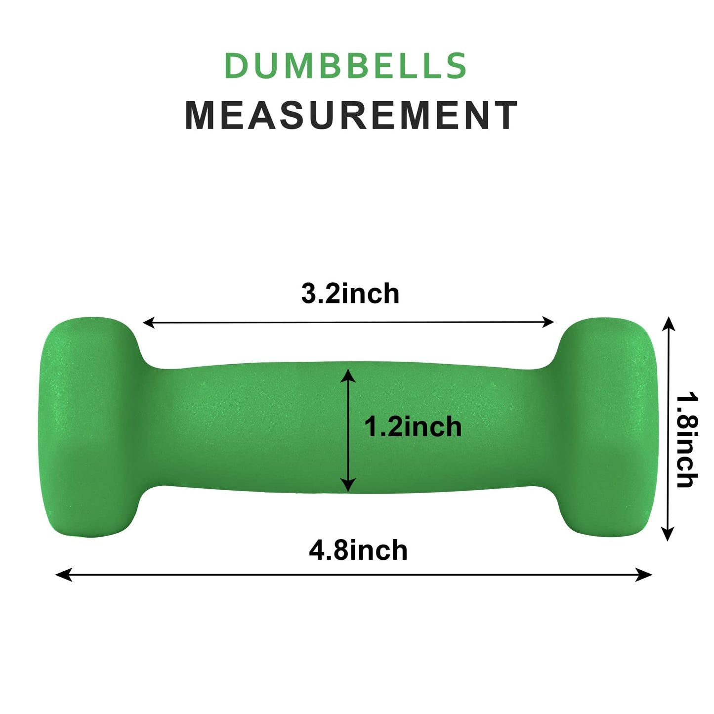 Balelinko Home Gym Equipment Workouts Strength Training Weight Loss Pilates Weights Yoga Sets Weights for Women, Men, Seniors and Youth, 1LB Green, Pair