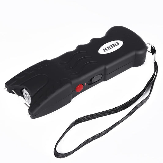 KEBO - 59 Billion Stun Gun - Rechargeable with Safety Disable Pin LED Flashlight, Women Outdoor Personal Defense Tool Wife Gift, Black