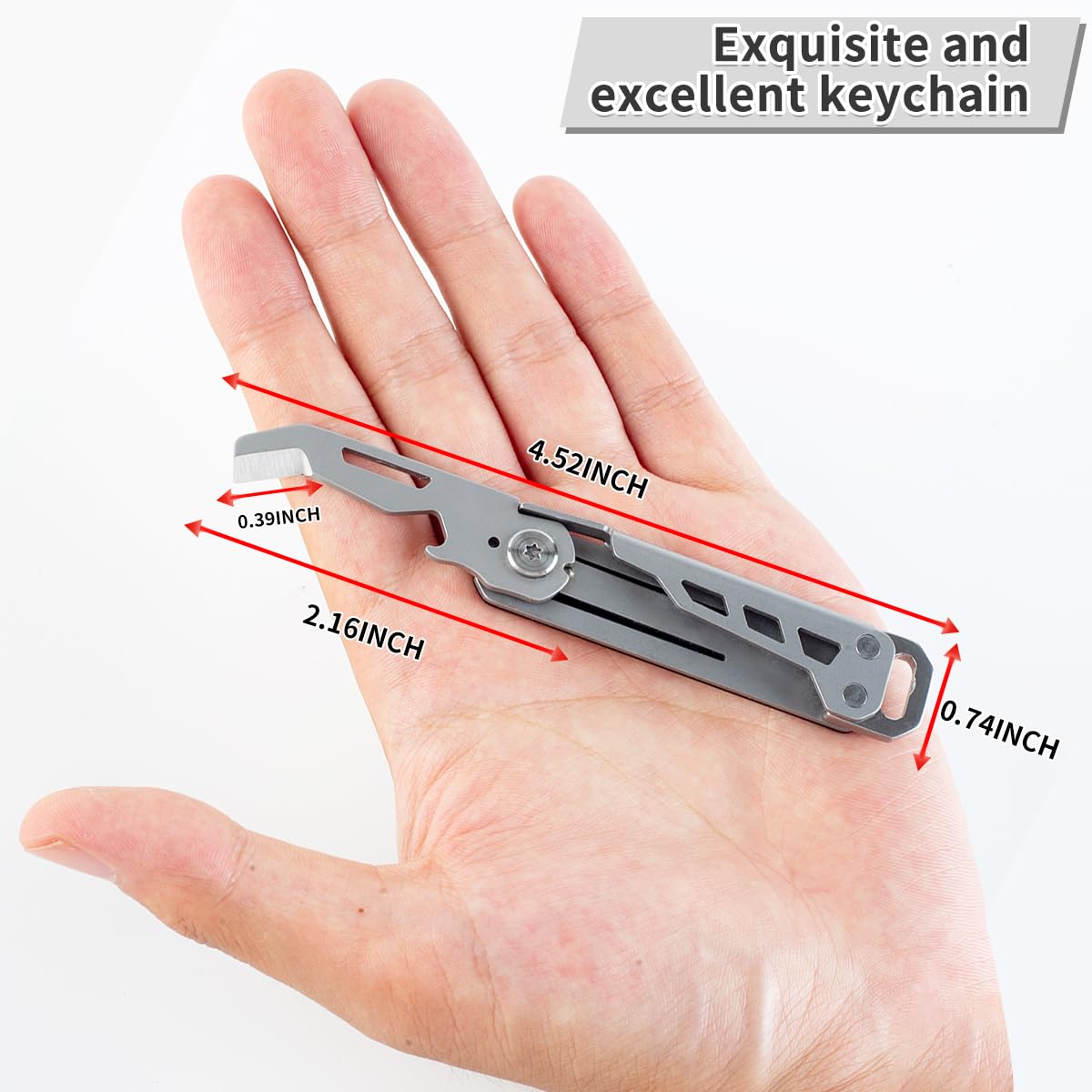 Keychain Bottle Opener, 2 in 1 Keychain Multi Tool, Portable Pocket Box Cutter, Stainless Steel Utility Gadget, Gift for Women, Men, Father, Christmas