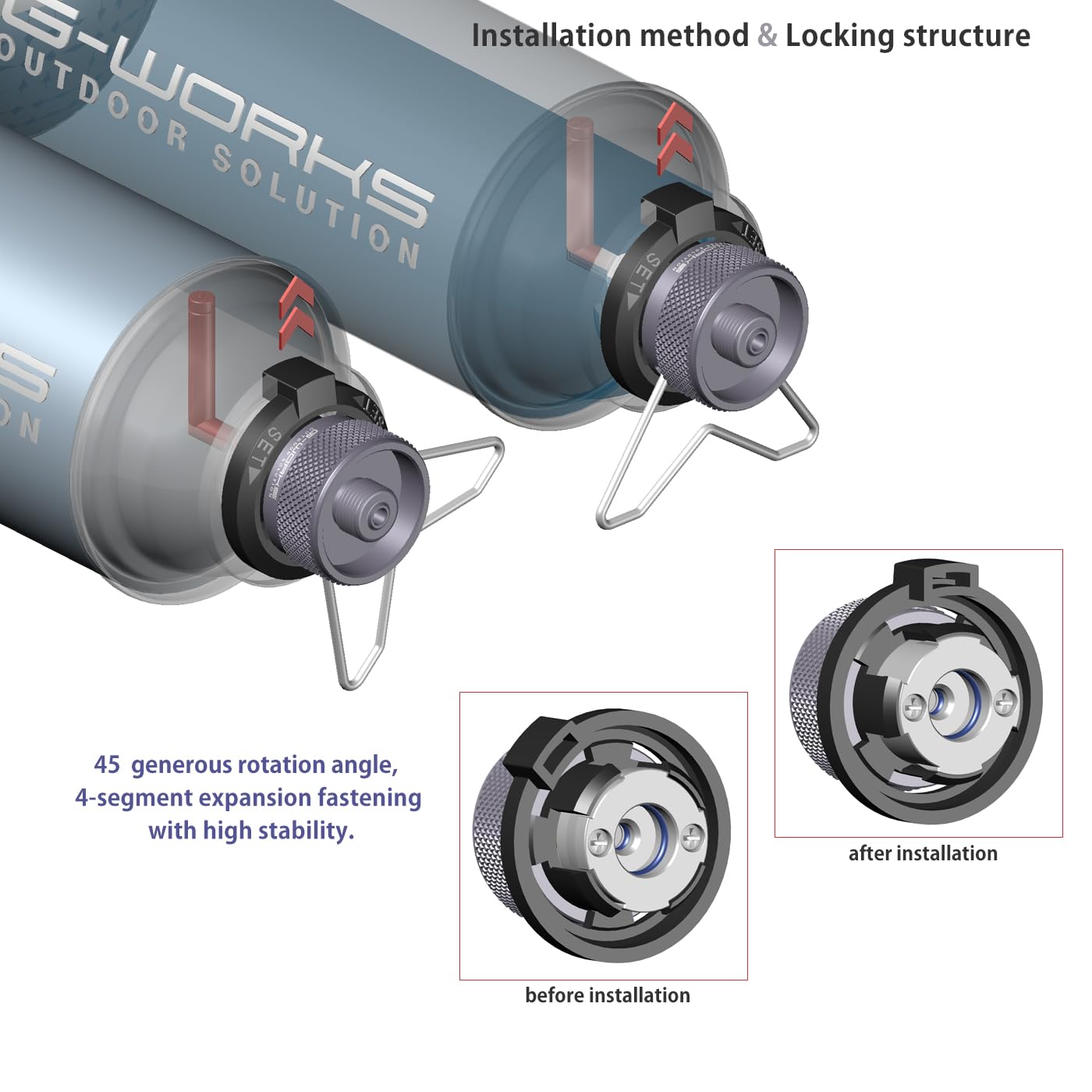 G-WORKS CB can Adapter, Butane Adapter, Lindal Valve Adapter, Cassette Butane Canister Adapter, an Adapter That Connects to Screw-Type (Vertical Type)
