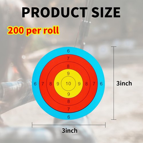 SPG Splatter Shooting Target Sticker - 3 Inch Self-Adhesive Archery Target Paper for Shooting Range High Visibility Targets Sticker for Pistol Shooting Archery Practice Training