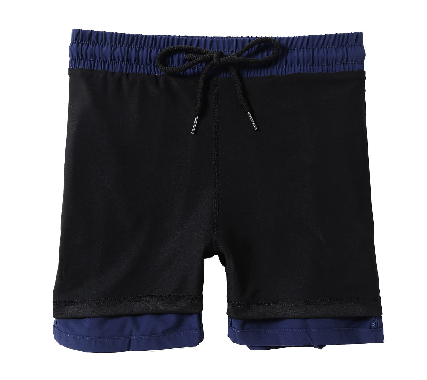 IRELIA Boys Box Brief Liner Compression Mesh Athletic Shorts Pocket Kids Quick Dry Active Sports Shorts with Reflective Strip Navy 10-12