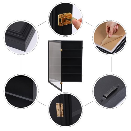 Nice C Baseball Card Display Case, Sports Card Holder, Graded Sports Card Display Case, Trading Card Display Case, 98% UV Protection, 35 Cards, Lockable (Vertical 3 Pack)