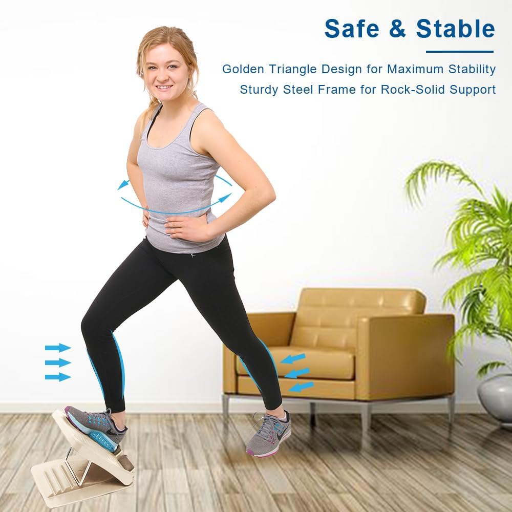 StrongTek Portable Slant Board, Lightweight 3.7 lbs, 5-Level Adjustable Calf Stretch Board (20°–50°) with Non-Slip Surface for Safe Stretching, Improved Ankle Flexibility, Balance & Rehab Anywhere