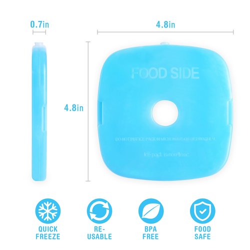 JMEXSUSS Ice Packs for Lunch Boxes & Coolers - 4 Packs Quick Freeze, Space-Saving, Reusable Ice Packs for Camping, Beach, Fishing, Picnic