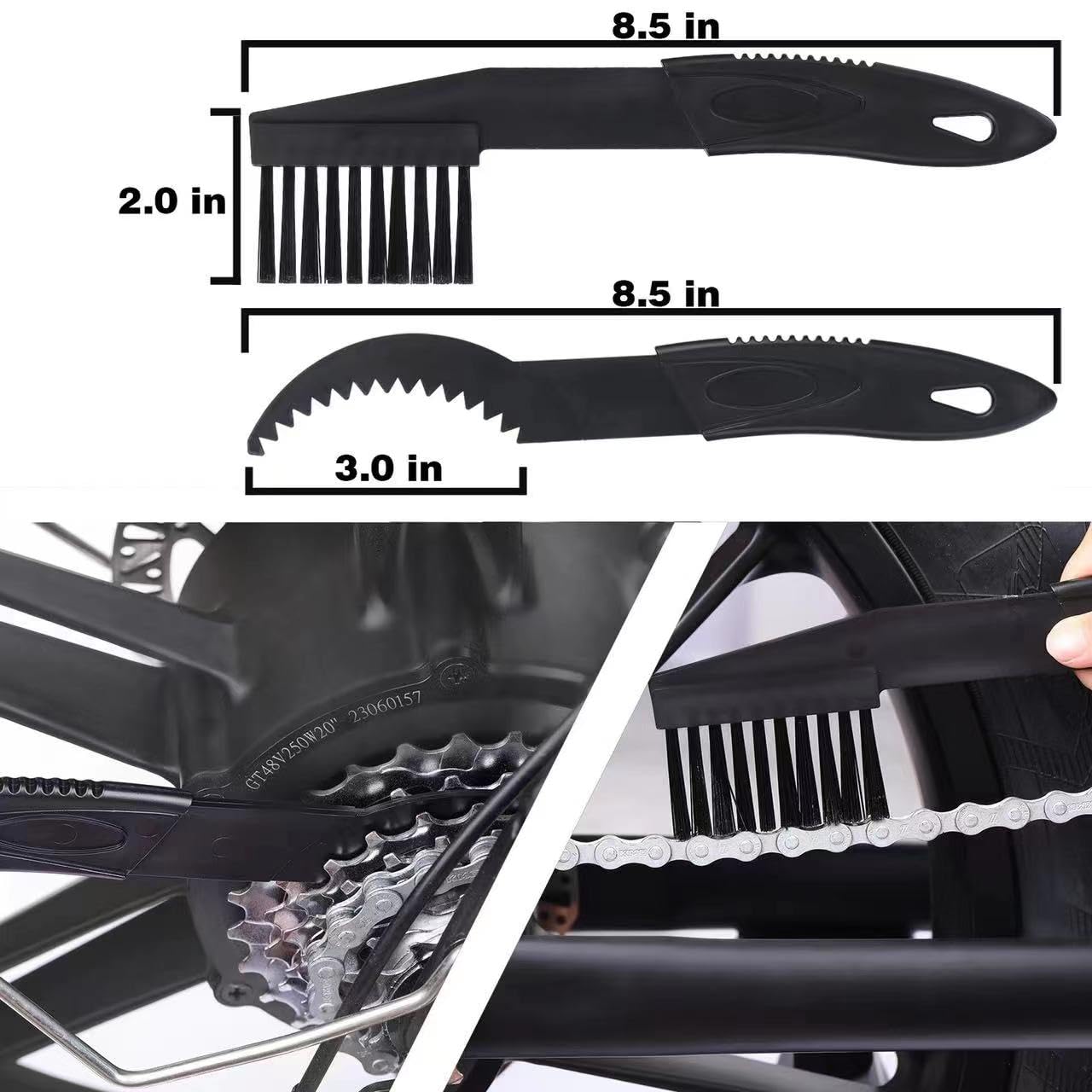 Boenoea Bicycle Cleaning Tools Set, Bike Clean Brush Kit, 4 Pcs Motorcycle Chain Brush for Gears Maintenance Cleaning Tools