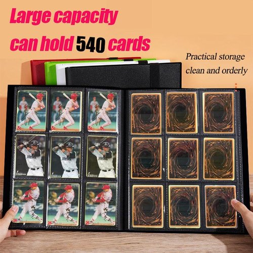CTPOKO Trading Card Binder, 9-Pocket Sports Card Album Holder for TCG, MTG, Yugioh, Football, Basketball, Hockey and Baseball Cards - 30 Pages, 540 Card Capacity - Black