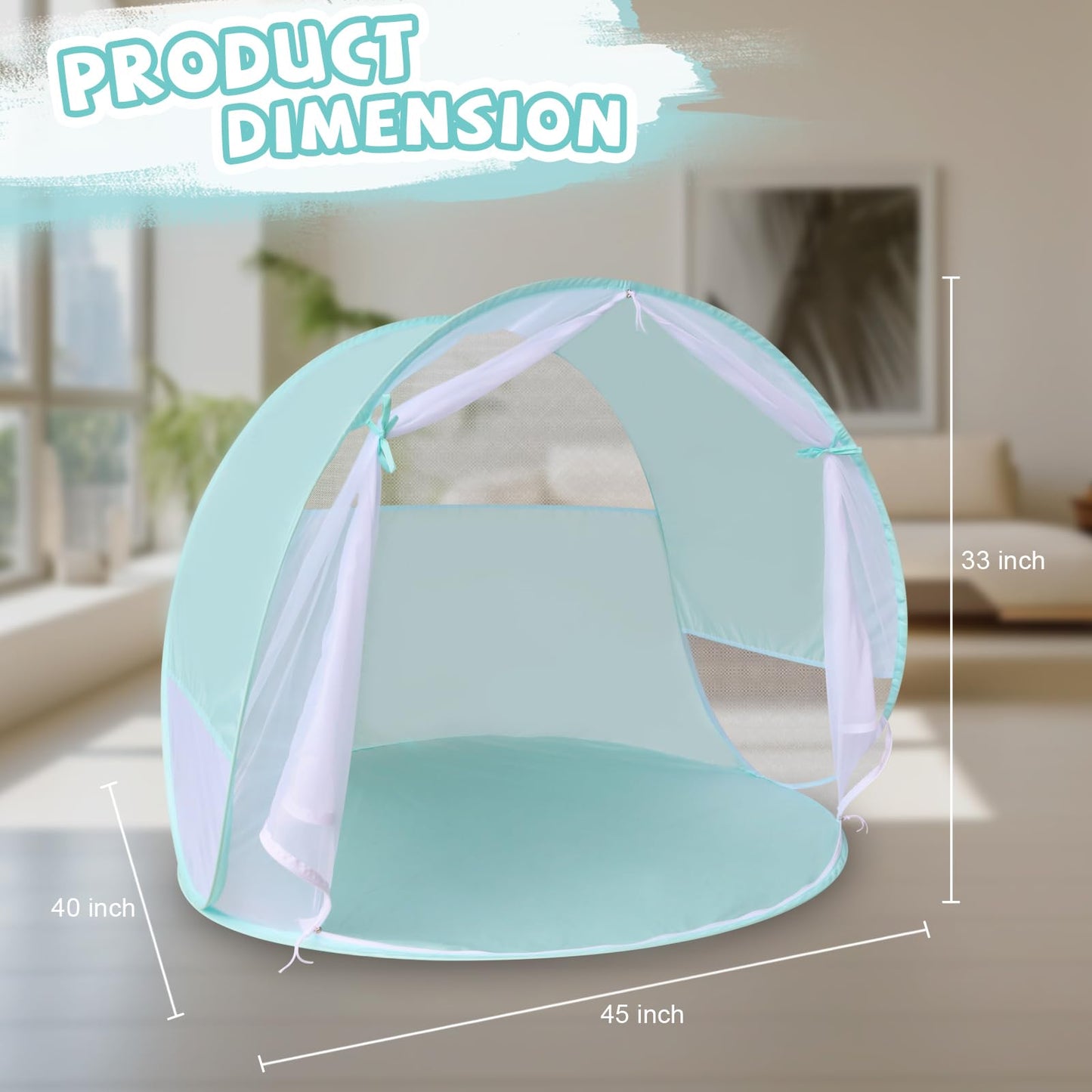Action Air Portable Anti-UV Pop-Up Beach Tent- Ultimate Sun Shelter & Kids' Play Tent (Green)