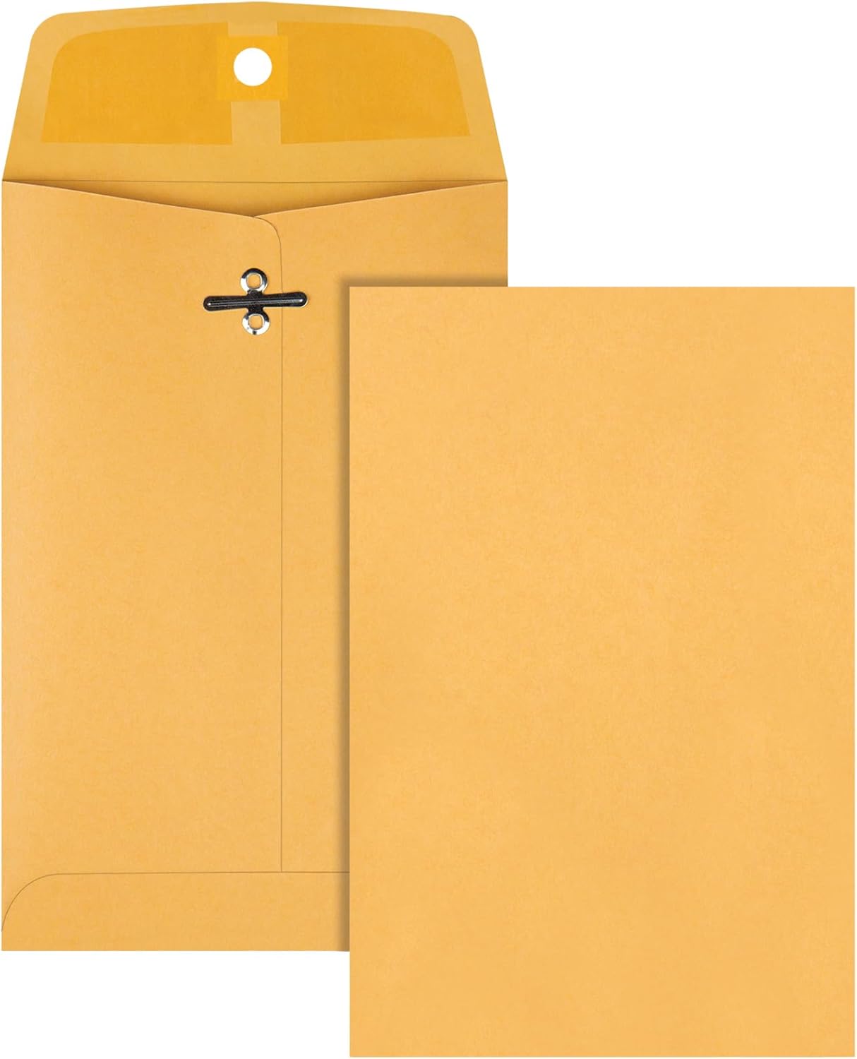 Quality Park 6 x 9 Clasp Envelopes, Clasp and Gummed Closures for Storing or Mailing, 28 lb Kraft Paper, 100 per Box (QUA37855)