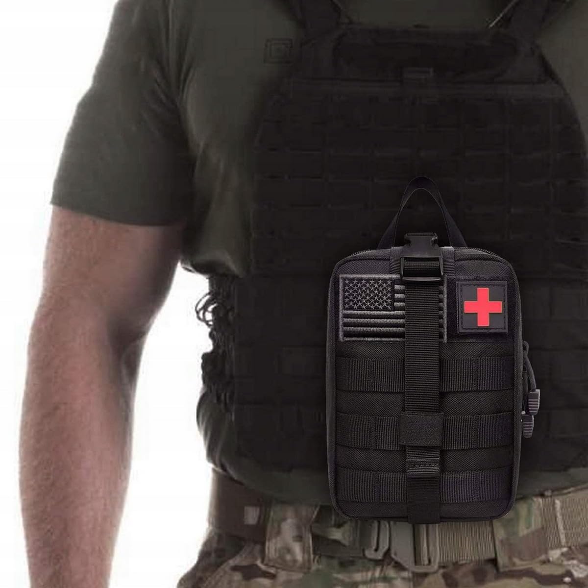 278-Piece Survival Kit & First Aid Kit - Emergency Medical Supplies for Camping, Hunting, Hiking, Urban EDC & Disaster Preparedness in Tactical Molle Pouch