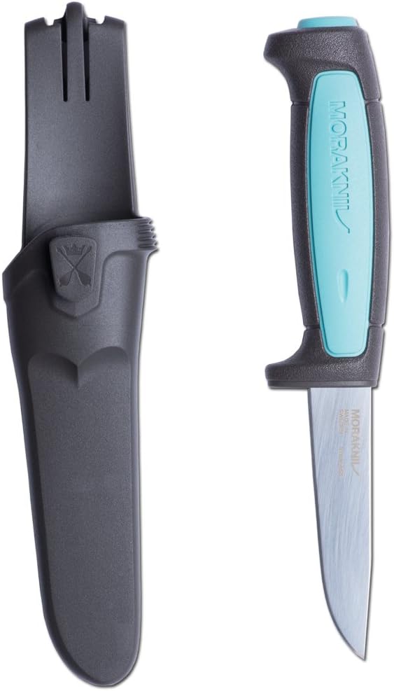 Morakniv Craftline Flex Trade Knife with Sandvik Stainless Steel Blade and Combi-Sheath, 3.5-Inch, Grey (M-12248)