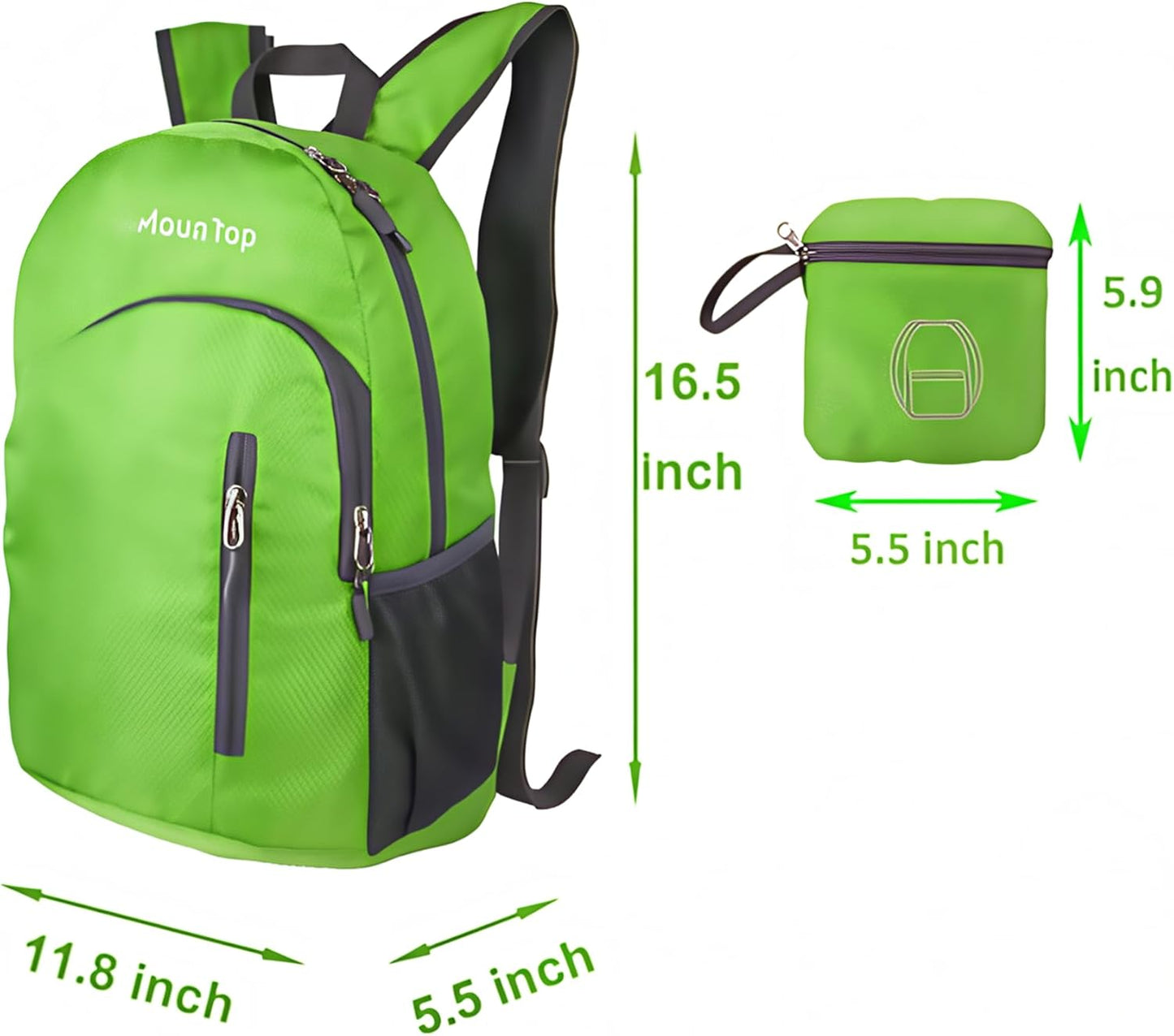 MounTop Outdoor Lightweight Foldable Water Resistant Backpack for Travel Hiking Riding
