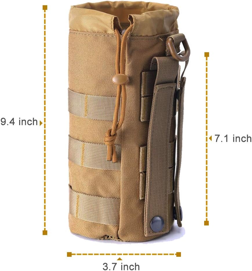 Upgraded Tactical Water Bottle Holder | Molle Pouch for Travel & Hydration
