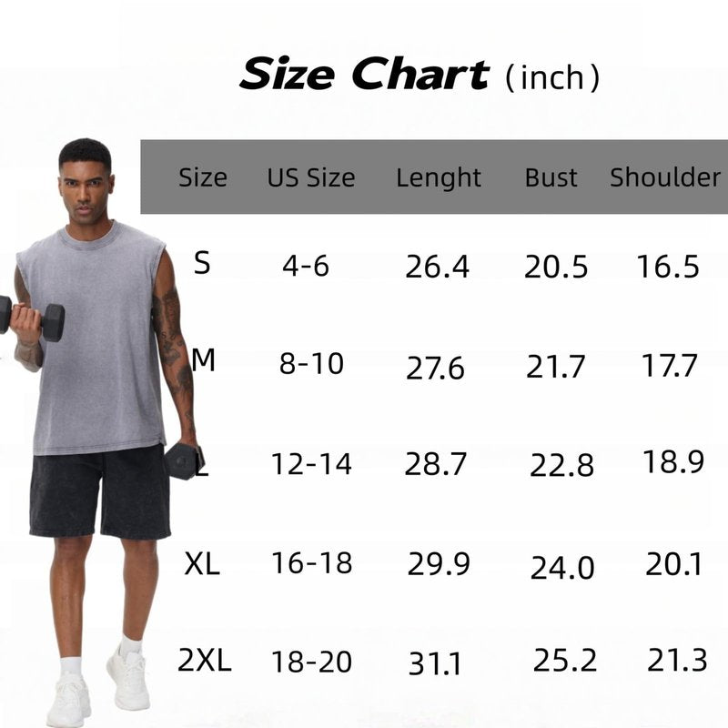 SnowElve 3 Pack Mens Workout Tank Tops Sleeveless Tee Shirts Men Muscle Shirt Gym Acid Wash T Shirts Running Beach Loose Fit Tee(PKGYBK,S)