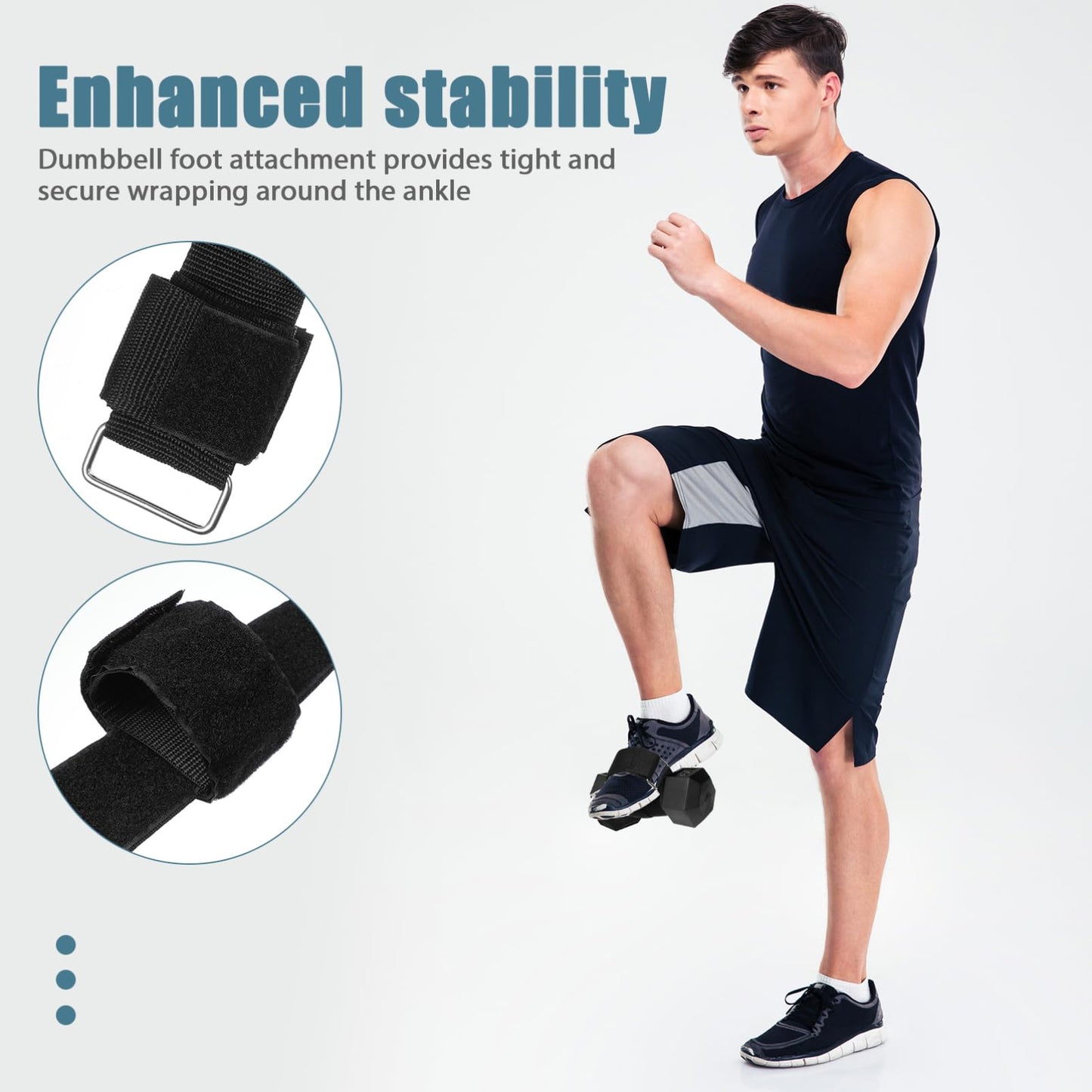 Kisangel 2Pcs Dumbbell Foot Attachment, Foot Weight Lifting Adjustable Ankle Straps Leg Lifting Weight Holder For Gym Workouts Strength Training