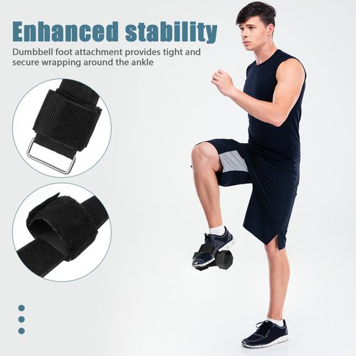 Kisangel 2Pcs Dumbbell Foot Attachment, Foot Weight Lifting Adjustable Ankle Straps Leg Lifting Weight Holder For Gym Workouts Strength Training