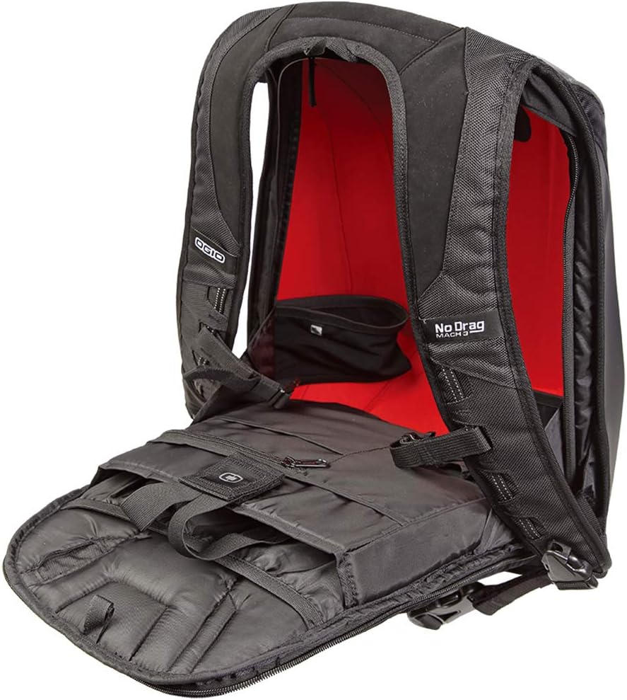 OGIO 123006.36 No Drag Mach 5 Motorcycle Backpack - Stealth Black , 20.5" H x 14.5" W x 7" D, Medium