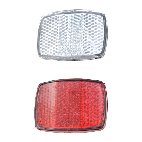 Lovelysp Bike Front and Rear Reflectors Bike Safety Warning Reflectors Handlebar and Seatpost Bicycle Reflectors Kit Red and White -2PCS